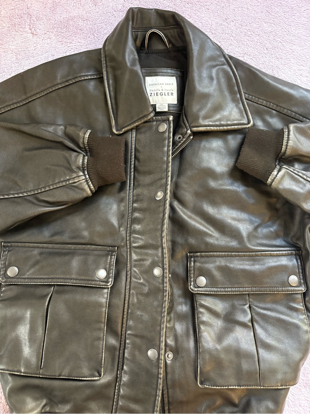 American Eagle + Maddie & Kenzie Ziegler Black Leather Jacket